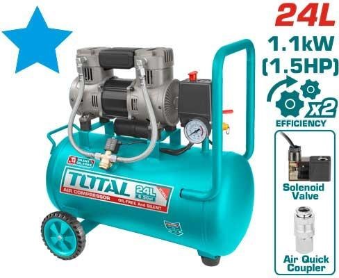 پمپ باد 24 لیتری سایلنت توتال مدل TCS1110242