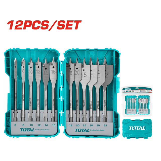 ست 12 پارچه مته برگی توتال مدل TACSDL1201